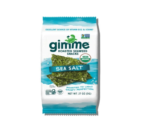 gimMe Organic Roasted Seaweed Snacks SeaSalt 5g - 12Unit Per Case