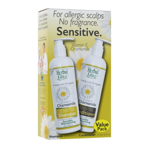 Herbal Glo Sensitive Shampoo & Conditioner - Chamomile 2x250ml (VALUE PACK)