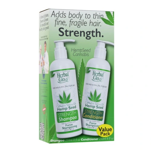 Herbal Glo Strength Shampoo & Conditioner - Hemp Seed 2x250ml (VALUE PACK)