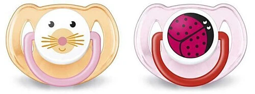 Philips AVENT Animal Pacifier 6-18 months - Kitty & Ladybug