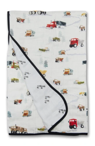 Loulou Lollipop Deluxe Muslin Quilt - Happy Trucks