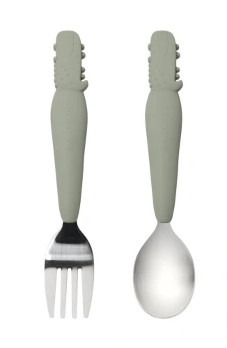 Loulou Lollipop Kids Spoon and Fork Set - Born To Be Wild - Alligator