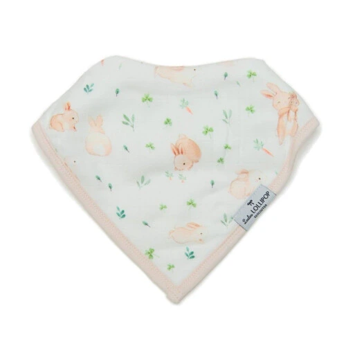 Loulou Lollipop Bandana Bib Set - Bunny Meadow