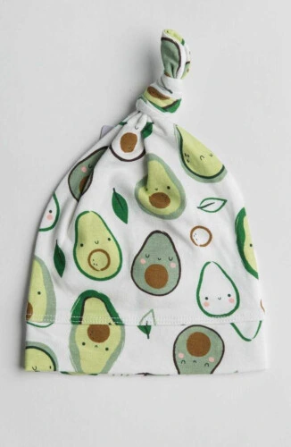 Loulou Lollipop Top Knot Beanie in Tencel - Avocado  0-6M