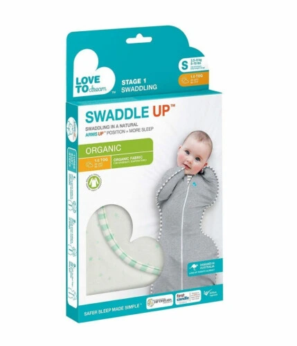 Love To Dream Swaddle UP Organic Mint - Small 1.0 Tog