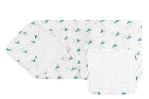 Nest Designs 9 Layer Organic Cotton Hooded Baby Towel - The Happy Hermit