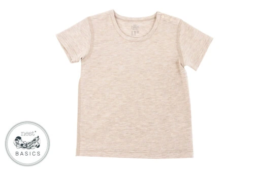 Nest Designs Basics Bamboo Cotton Short Sleeve T-Shirt - Warm Taupe 12-18M