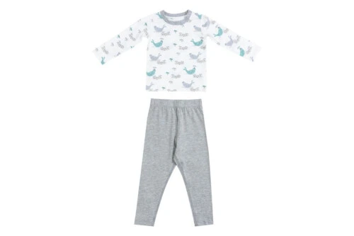 Nest Designs Bamboo Jersey Two-Piece Long Sleeve PJ Set - Basking Buddies