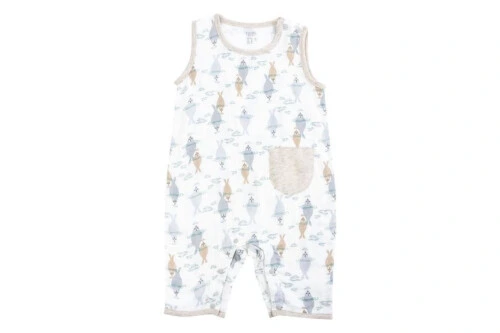 Nest Designs Bamboo Pima Sleeveless Romper - Ocean Float 18-24M