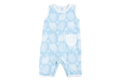 Nest Designs Bamboo Pima Sleeveless Romper - Sea Fan 12-18M
