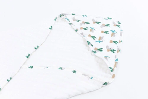 Nest Designs 9 Layer Organic Cotton Hooded Baby Towel - Lazy Rabbit