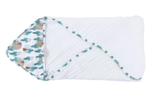 Nest Designs 9 Layer Organic Cotton Hooded Baby Towel - Where's The Bear