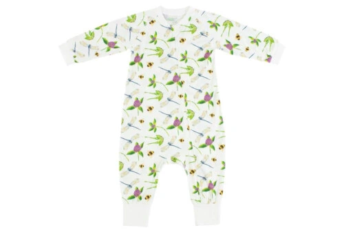 Nest Designs Bamboo Jersey One-Piece Zip Footless Sleeper- Eric Carle Garden Flight 2T-3T