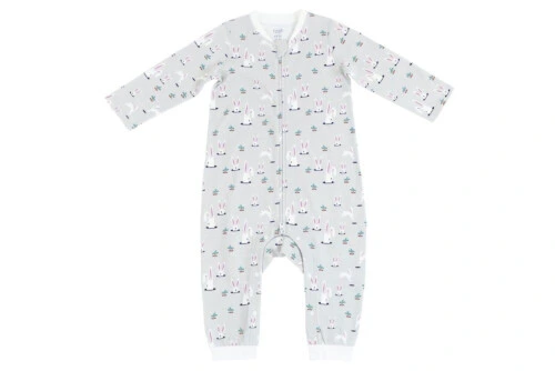 Nest Designs Organic Cotton Long Sleeve Romper - Down The Rabbit Hole 6M-12M