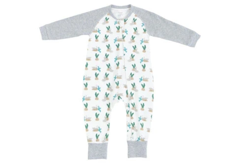 Nest Designs Organic Cotton One-Piece Zip Footless Sleeper - Lazy Rabbits 3M-6M