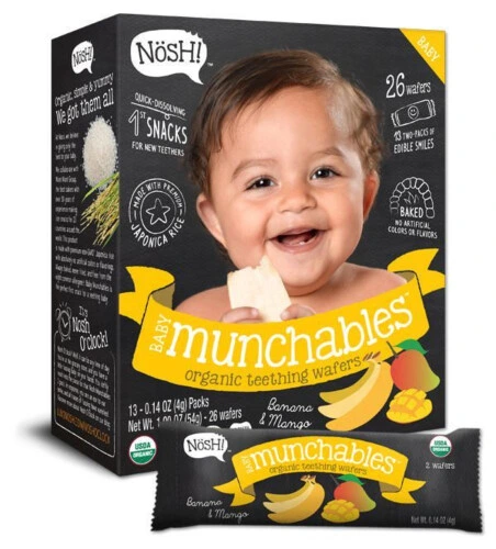 Nosh Baby Munchables Organic Teething Wafers Banana & Mango 26 Wafers