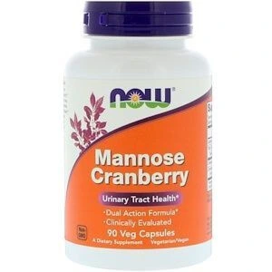 Now Mannose Cranberry 700mg 90 Capsules