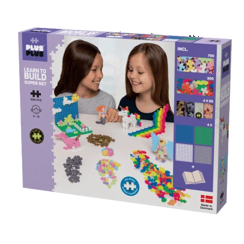 PLUSPLUS Learn To Build-Mega Set Pastel 1200pcs