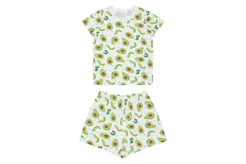 Nest Designs Bamboo Jersey Two-Piece Short Sleeve PJ Set - Eric Carle Avo Good Day 12-18m