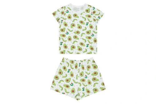 Nest Designs Bamboo Jersey Two-Piece Short Sleeve PJ Set - Eric Carle Avo Good Day 18-24m