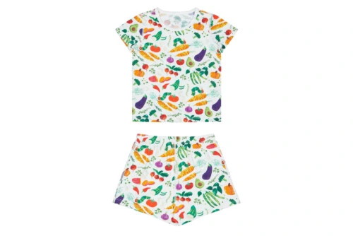 Nest Designs Bamboo Jersey Two-Piece Short Sleeve PJ Set - Eric Carle Famers Market 18-24m