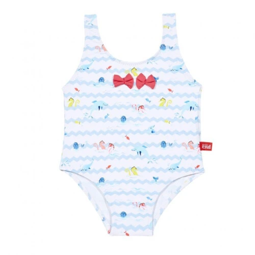 Condor Sea Animals Swimsuit With Small Bows UPF50 Light Blue Azulclar 429