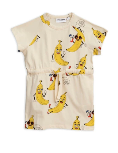 Mini Rodini Banana Aop Dress - Off White