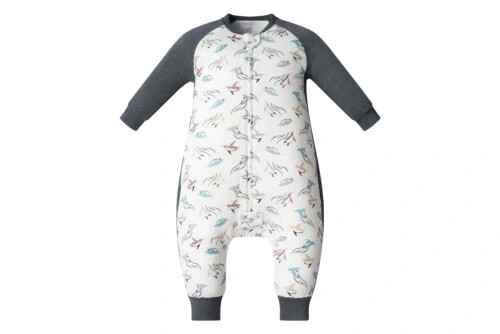 Nest Designs Raglan Bamboo Long Sleeve Footed Sleep Bag 2.5 TOG - Rainbow Swim 18M-2.5T