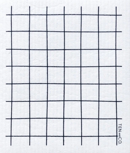 Ten and Co. Grid Black Sponge Cloth