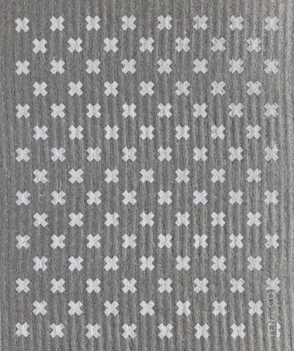 Ten and Co. Tiny X Grey and White Sponge Cloth