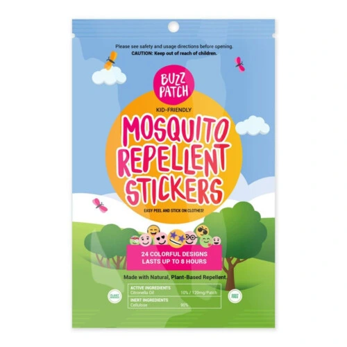 The Natural Patch Co. BuzzPatch Mosquito Repellent Patches Safe for Kids - 24 Colorful Designs