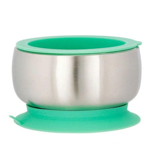 Avanchy Stainless Steel Stay Put Suction Bowl Green