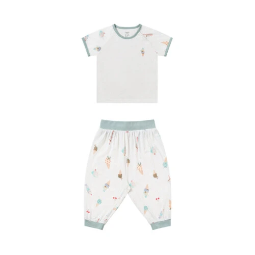 Nest Designs Short Sleeve Play Set (Avocado Bamboo) - Ice Cream Summer 18M-24M