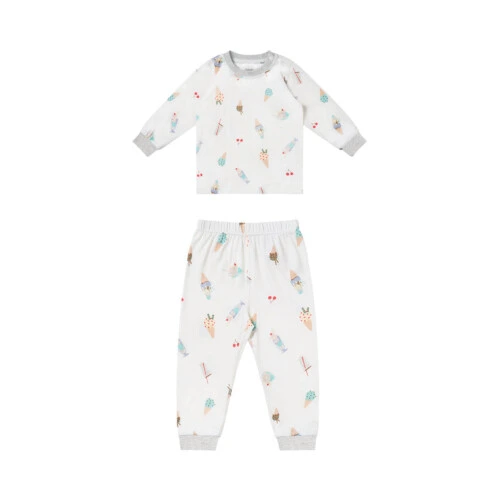 Nest Designs Two-Piece Long Sleeve PJ Set (Bamboo Jersey) - Ice Cream Summer 4T-5T