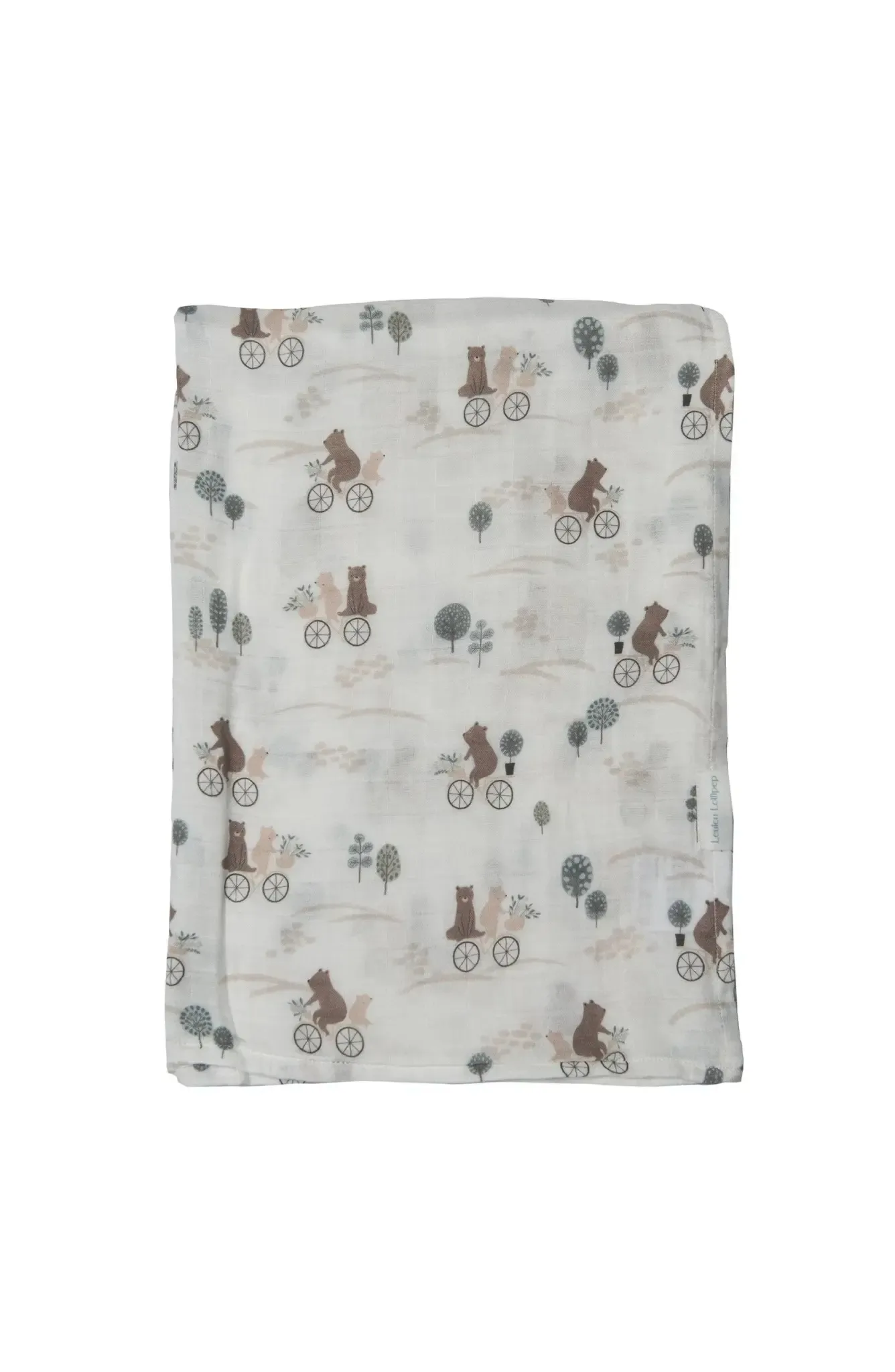 Loulou Lollipop Bamboo Muslin Swaddle - Bears on Bikes