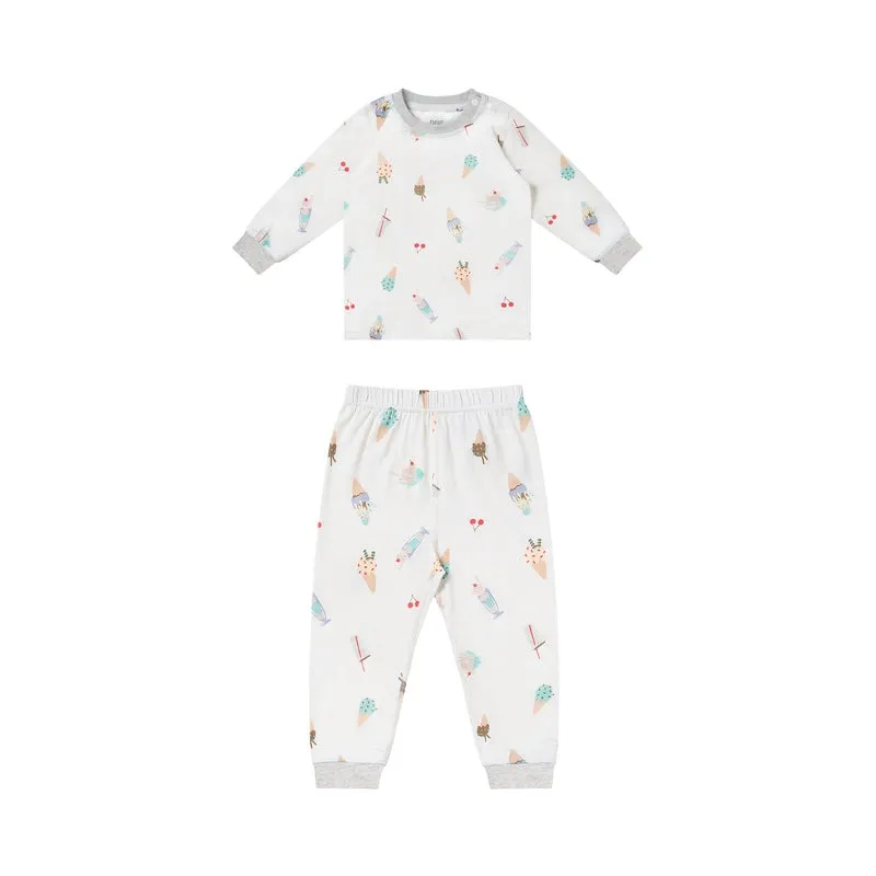 Nest Designs Two-Piece Long Sleeve PJ Set (Bamboo Jersey) - Ice Cream Summer 18M-24M