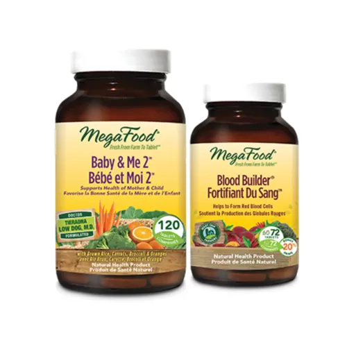 MegaFood Baby & Me 2 Prenatal Multi 120 Tablets + Blood Builder 72 Tablets (BonusPack) @