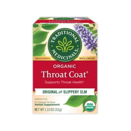 Traditional Medicinals Organic Throat Coat Tea 16 Count - Original with Slippery ELM