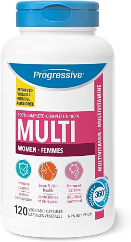 Progressive MultiVitamins for Adult Women 120 Capsules - New Formula @