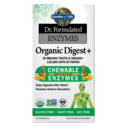 Garden of Life Dr. Formulated Enzymes Organic Digest+ 90 Chewable Tablets @