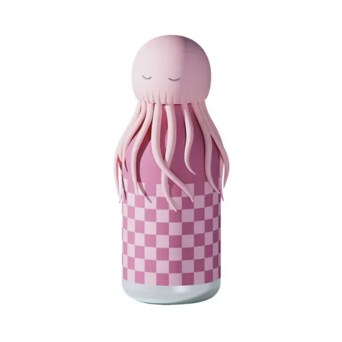 Asobu Insulated Stainless Steel Bottle with Straw - Jellyfish Pink 460ml
