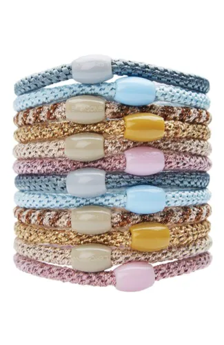L.Erickson Grab & Go Ponytail Holders Narrow Set of 12 - Ballerina