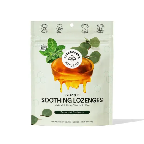 BeeKeeper's Naturals Propolis Lozenges - Peppermint + Eucalyptus 14 Lozenges