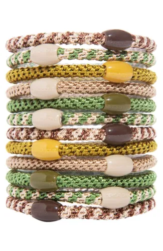 L.Erickson Grab & Go Ponytail Holders Narrow Set of 12 - Cadet