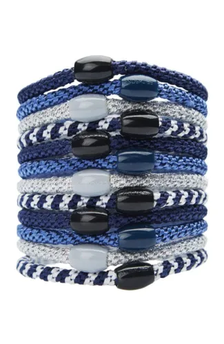 L.Erickson Grab & Go Ponytail Holders Narrow Set of 12 - Denim