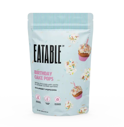 EATABLE Birthday Cake Pops - White Chocolate Kettle Corn 108g