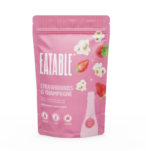 EATABLE Strawberries & Champagne - White Chocolate Kettle Corn 125g