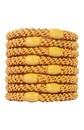 L.Erickson Grab & Go Ponytail Holders Set of Eight - Gold