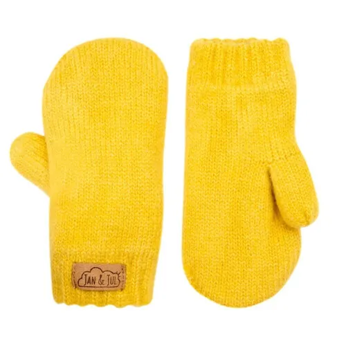 Jan & Jul Kids Knit Mittens - Mustard - S