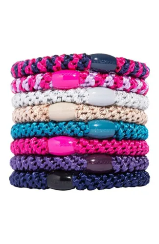 L.Erickson Grab & Go Ponytail Holders Set of Eight - Berry